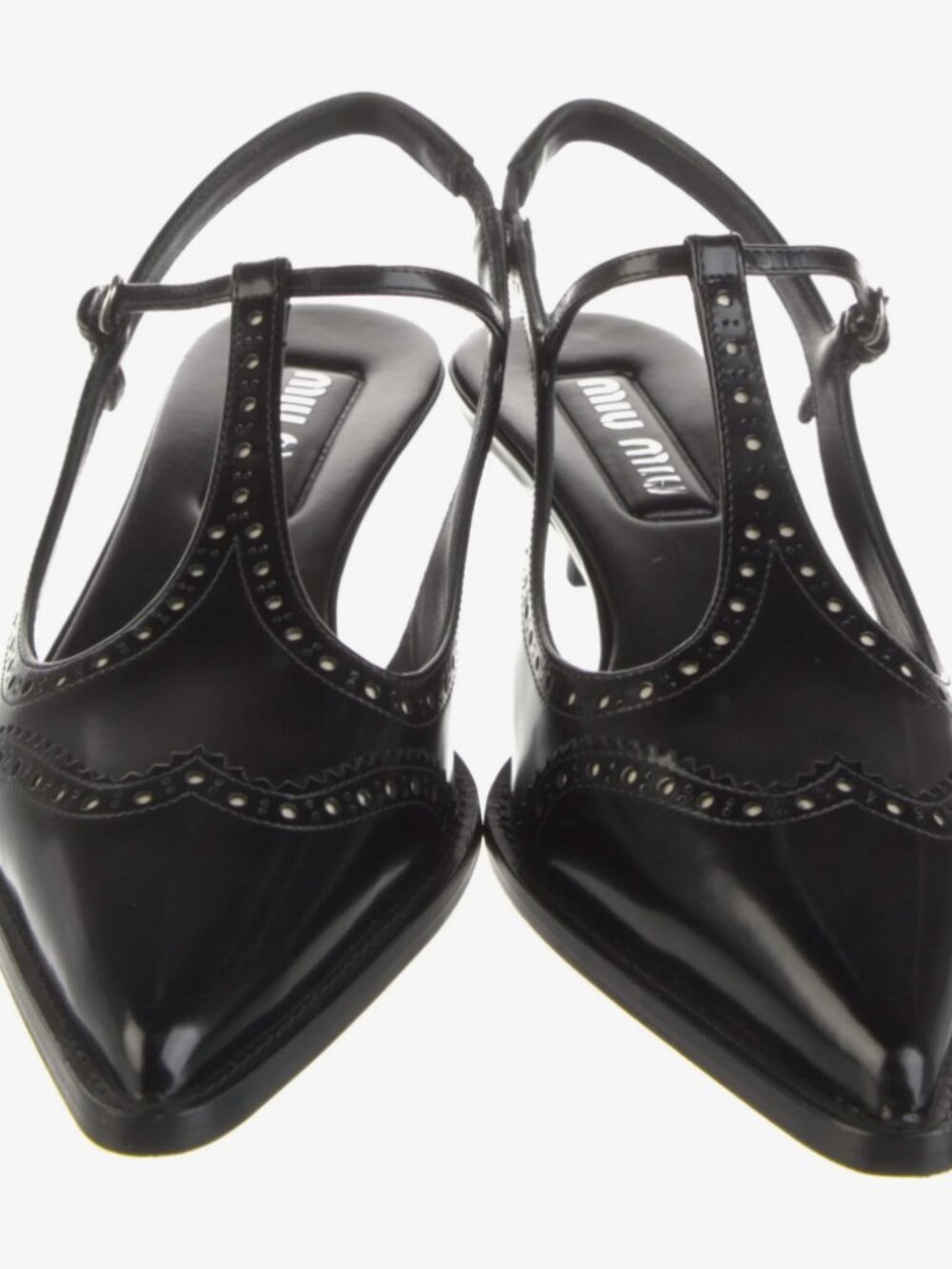 Miu Miu Leather T-Strap Pumps